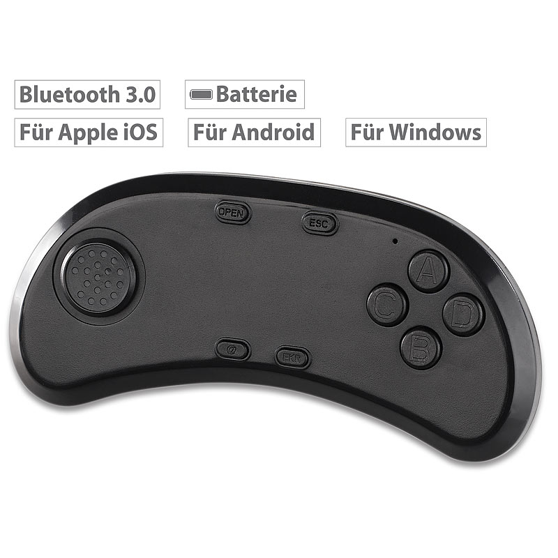 BT-3.0-Gamepad & Musik-Controller für VR-Brillen, iOS, Android & PC