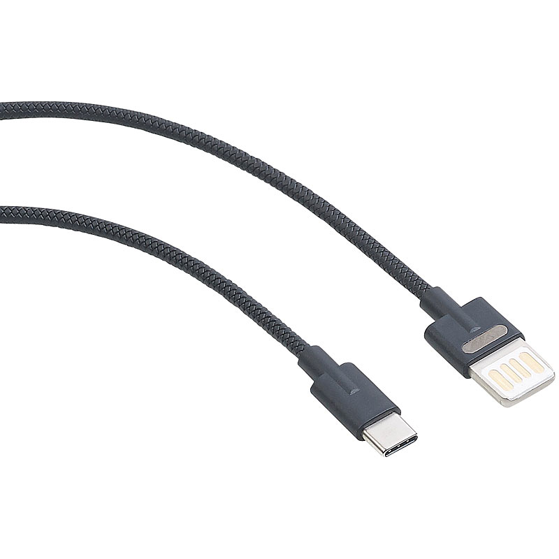 Lade- & Datenkabel USB auf USB Typ C, zweiseitige Stecker, 100 cm, 2 A