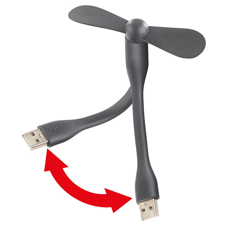 Flexibler USB-Ventilator für PC, Notebook, Laptop, Powerbank uvm.