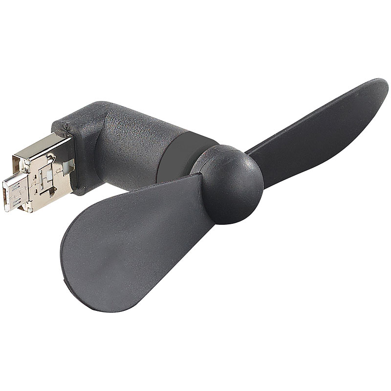 Mini-Ventilator, USB & Micro-USB-Stecker für PC, Smartphone, Tablet