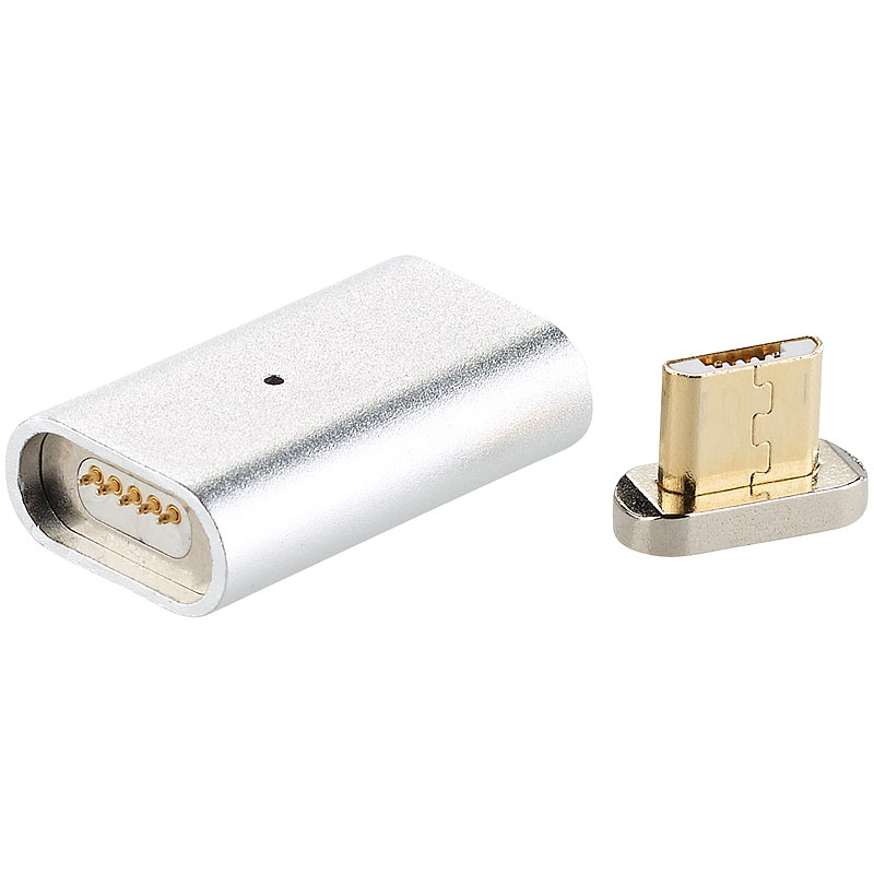 Callstel Magnet-Ladekabel 1 M – Mit Adaptern Für USB-C, Micro-USB, Lightning, 3 A, Nylon-Ummantelung, Schont Die Buchse