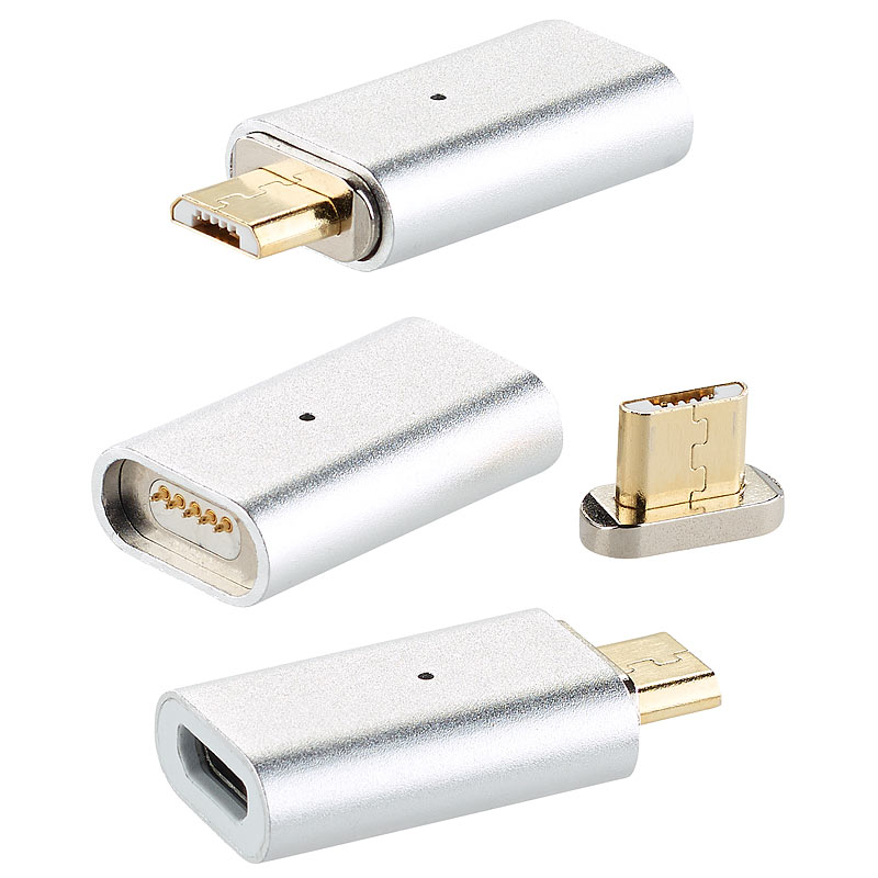 Magnetischer Micro-USB-Adapter für Lade- und Datenkabel, 3er-Set
