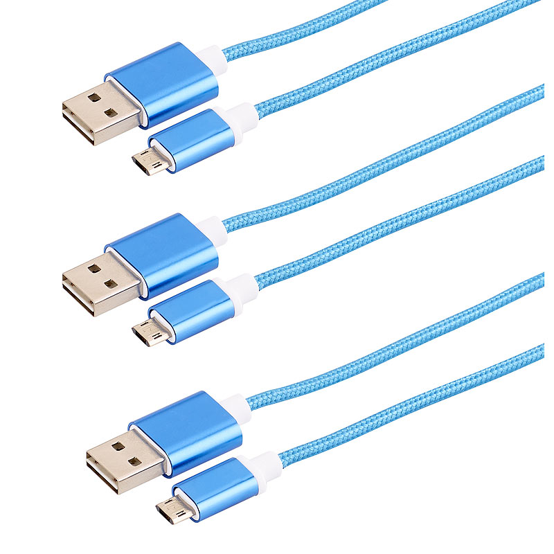 Lade-/Datenkabel Micro-USB mit beidseitigen Steckern, 1m, 3er-Set