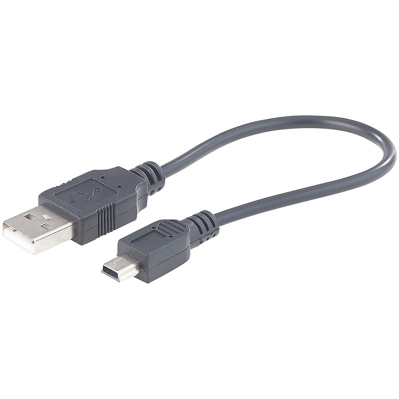 Ultrapraktisches USB Ladekabel für Handys & Player mit mini-USB-Buchse