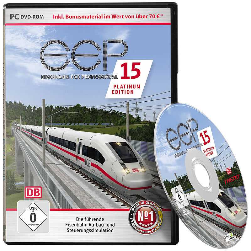 Eisenbahn-PC-Simulator, EEP Expert 15 Platinum (in DVD-Box)