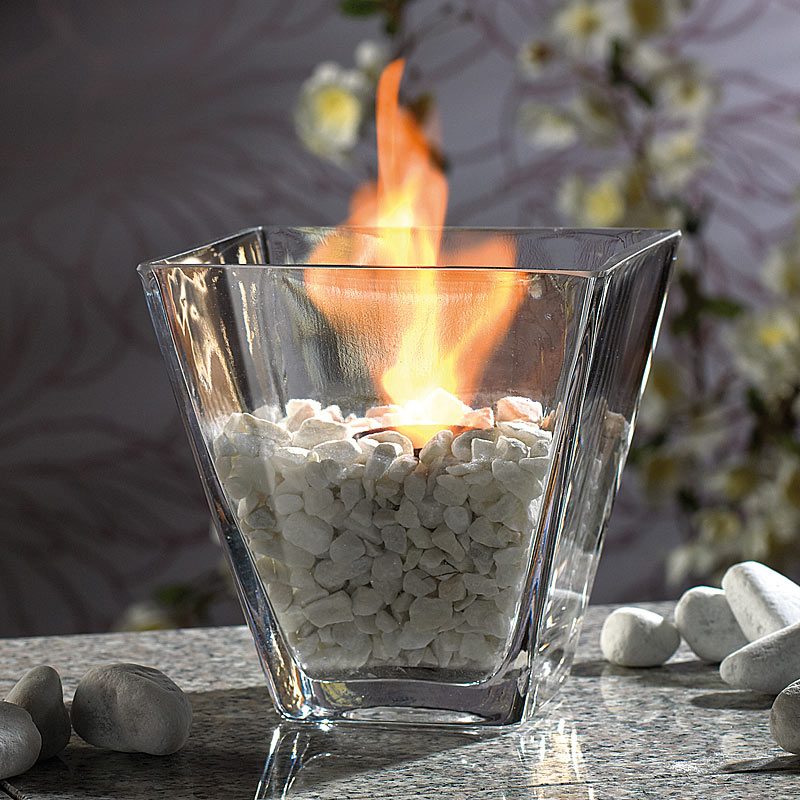 Feuerschale GlasDekofeuer "Agadir" für BioEthanol (Deko Tischfeuer
