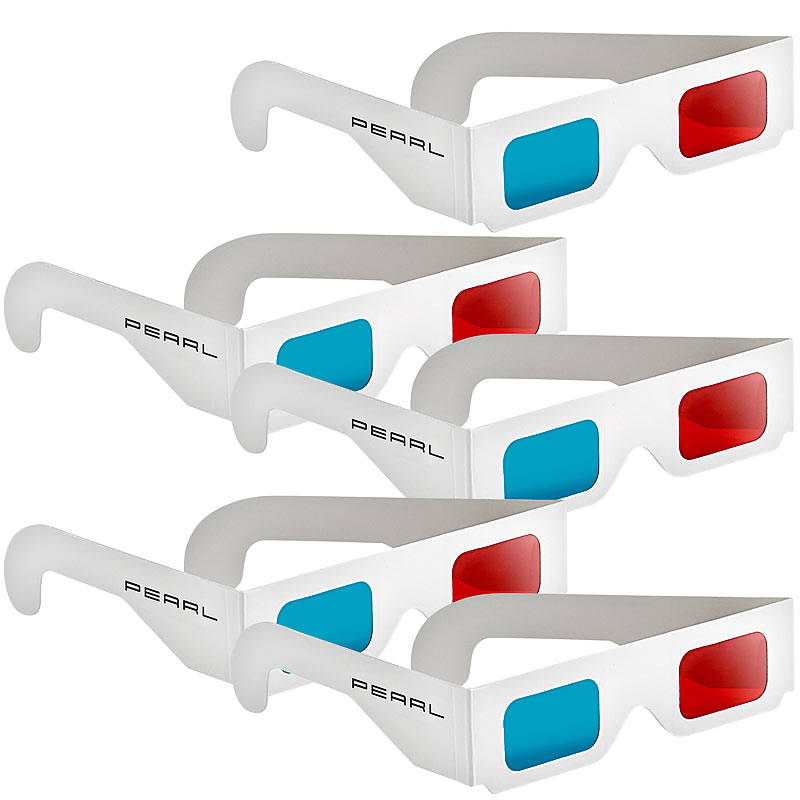 3D-Brillen rot/cyan im praktischen 5er-Spar-Paket