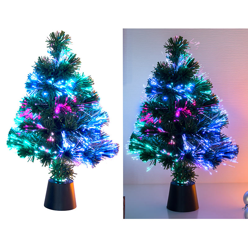 Deko-Tannenbaum, dreifarbige LED-Beleuchtung, Batteriebetrieb, 45 cm