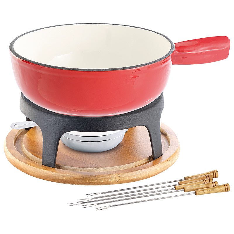 Käsefondue-Set aus emailliertem Gusseisen, Ø24 cm