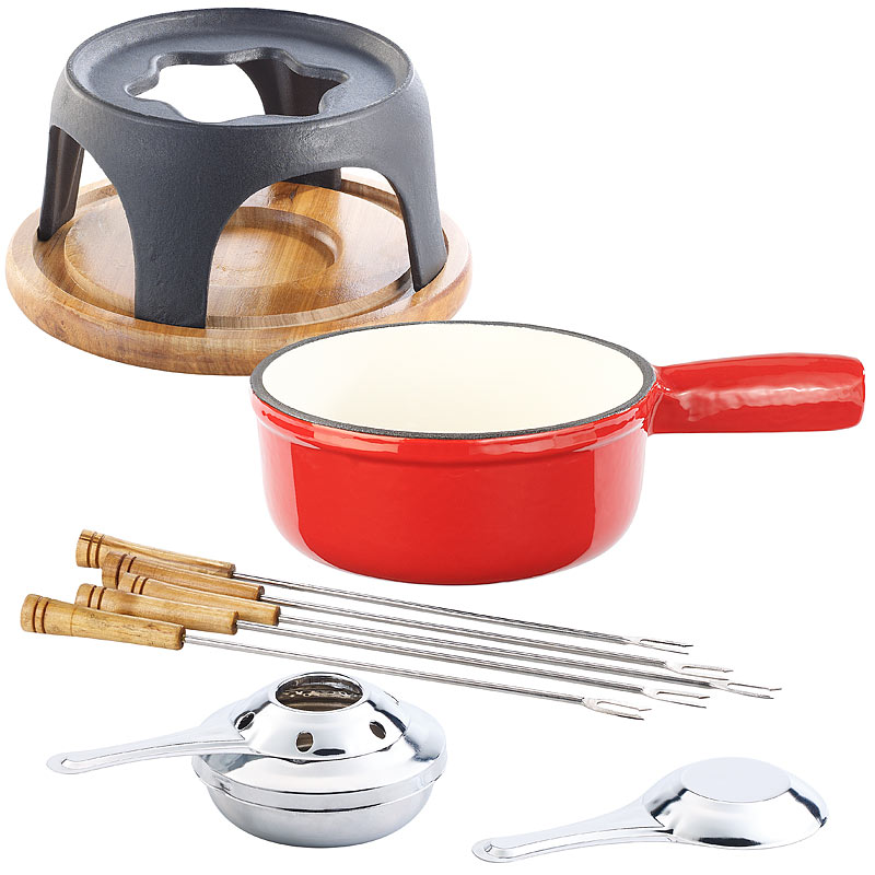 Käsefondue-Set aus emailliertem Gusseisen, Ø16 cm