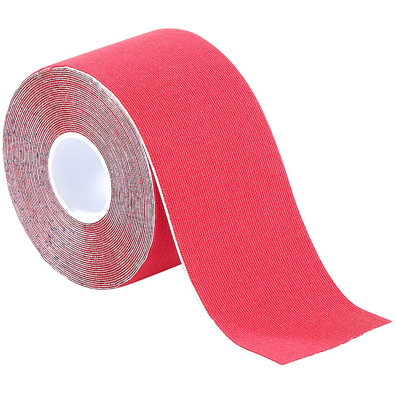 Kinesiologie-Tape aus Baumwollgewebe, 5 cm x 5 m, rot