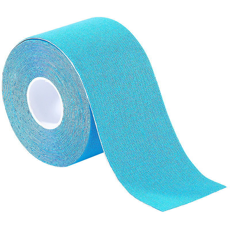 Kinesiologie-Tape aus Baumwollgewebe, 5 cm x 5 m, blau