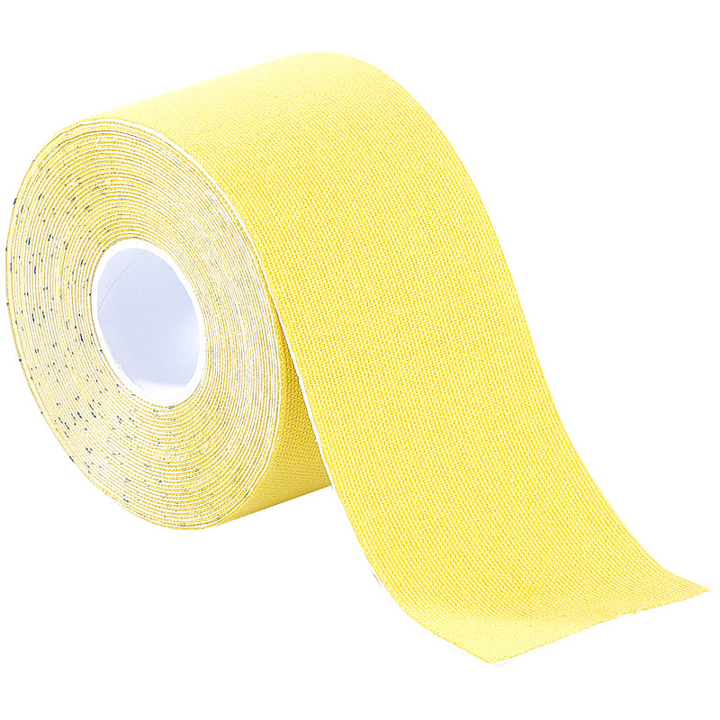 Kinesiologie-Tape aus Baumwollgewebe, 5 cm x 5 m, gelb