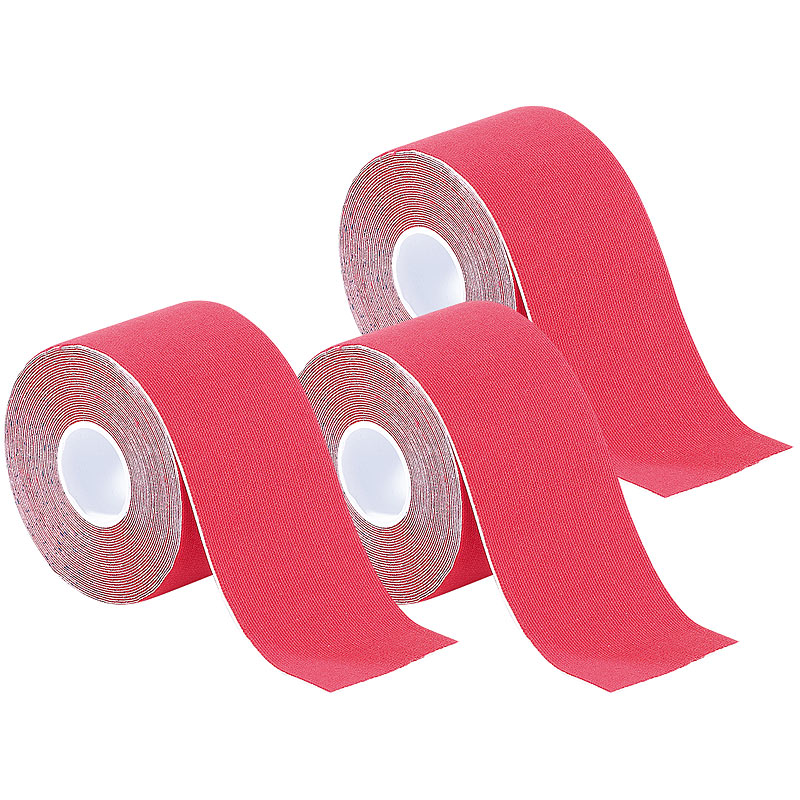 Kinesiologie-Tape aus Baumwollgewebe, 3er-Set, rot