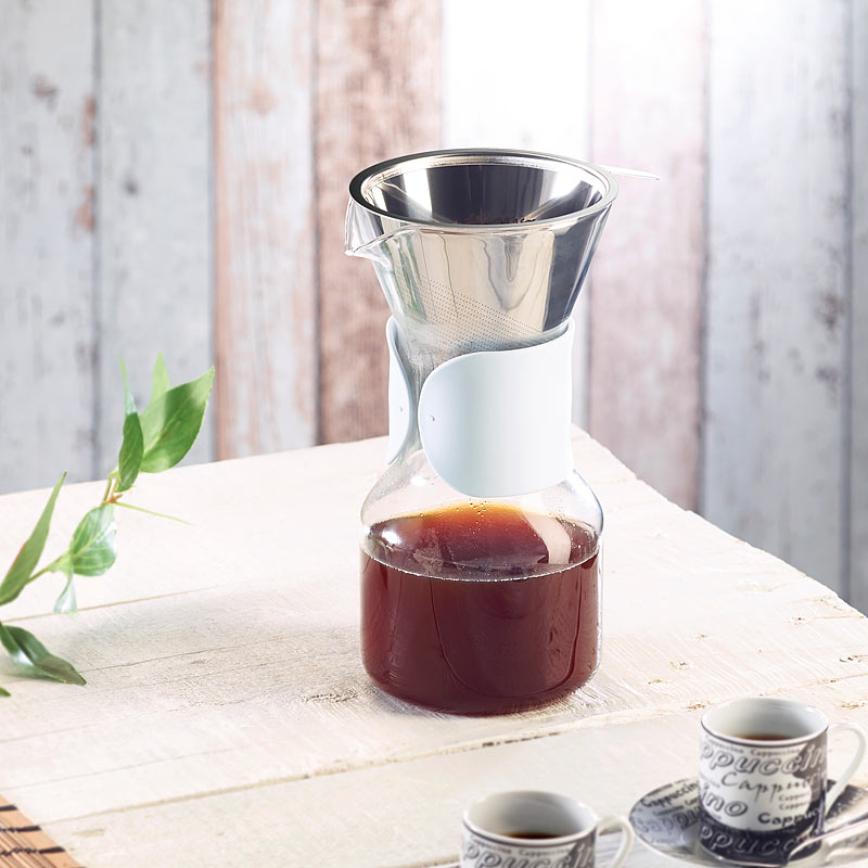 Glas-Kaffeebereiter mit Edelstahl-Filter