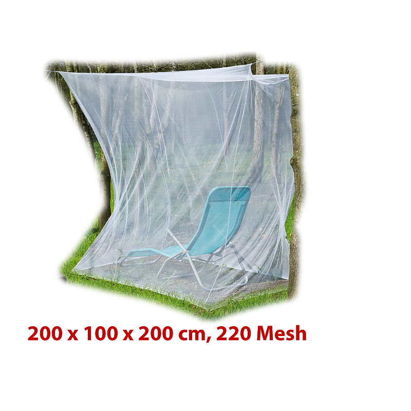 Moskitonetz für Innen & Außen, 200 x 100 x 200 cm, 220 Mesh, weiß