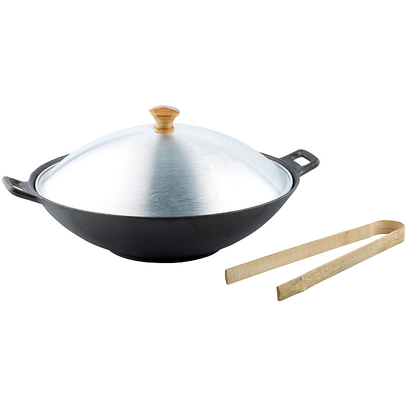 Gusseisen Wok Set, 37cm