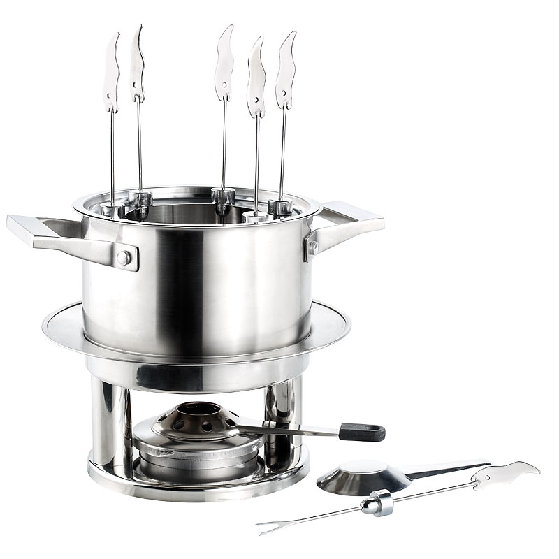 Edelstahl-Fondue-Set für 6 Personen