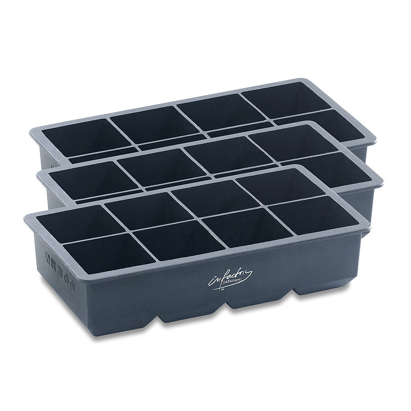 XXXL-Eiswürfelform für 8 Eiswürfel, 5x5x5cm, 3er-Set je 1 Liter