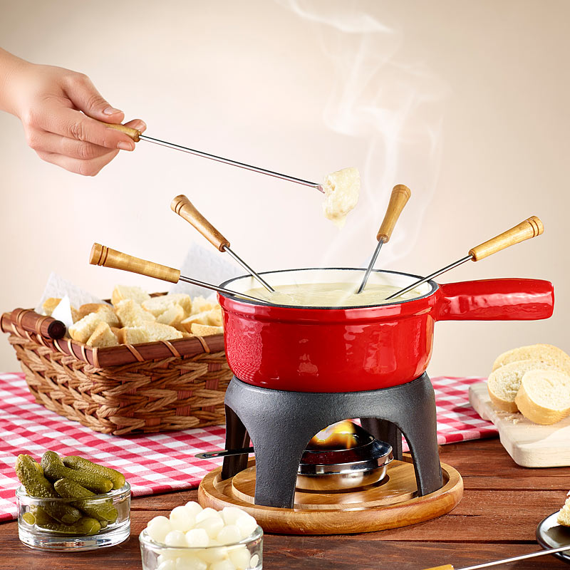 Rosenstein & Shne Fondue: 2er-Set Ksefondue-Tpfe aus Gusseisen, 16 cm |  eBay.de