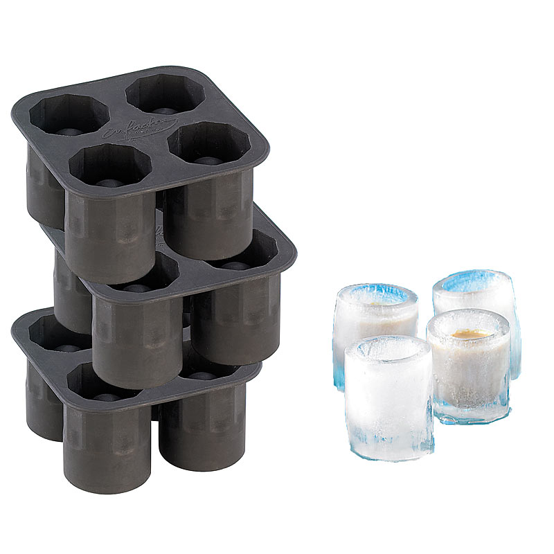 Silikon Eisglasform 3er-Set für 12 große EIS-Gläser 4 cl