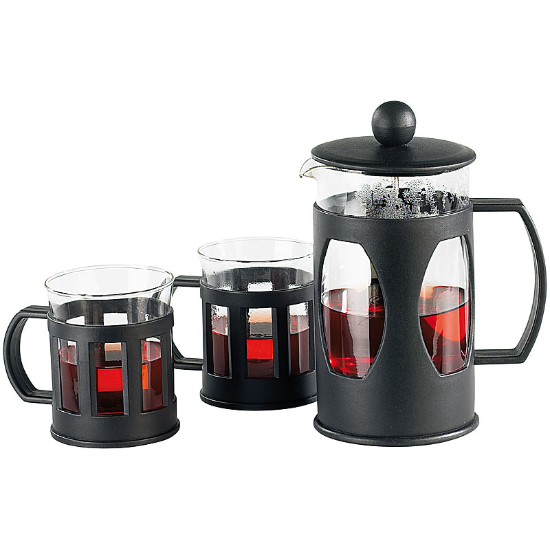 Kaffee- & Teebereiter Set mit 2 Tassen, 600ml