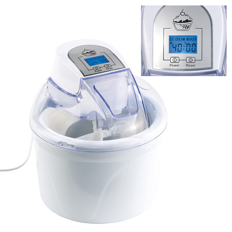 4in1-Eismaschine EMA-300 mit LCD-Display, für 1,5 Liter Speiseeis, 7 W