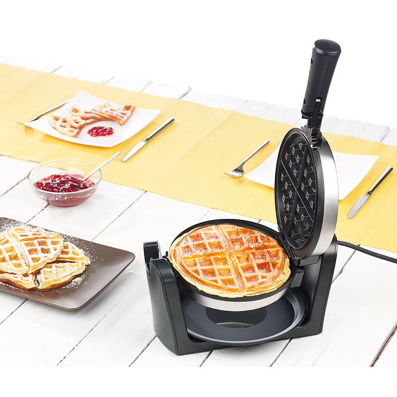 180° Drehbares Waffeleisen für Belgische Waffeln, Edelstahl, 1.000 W | eBay