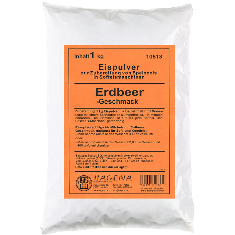 Softeispulver Erdbeer-Geschmack, 1 kg