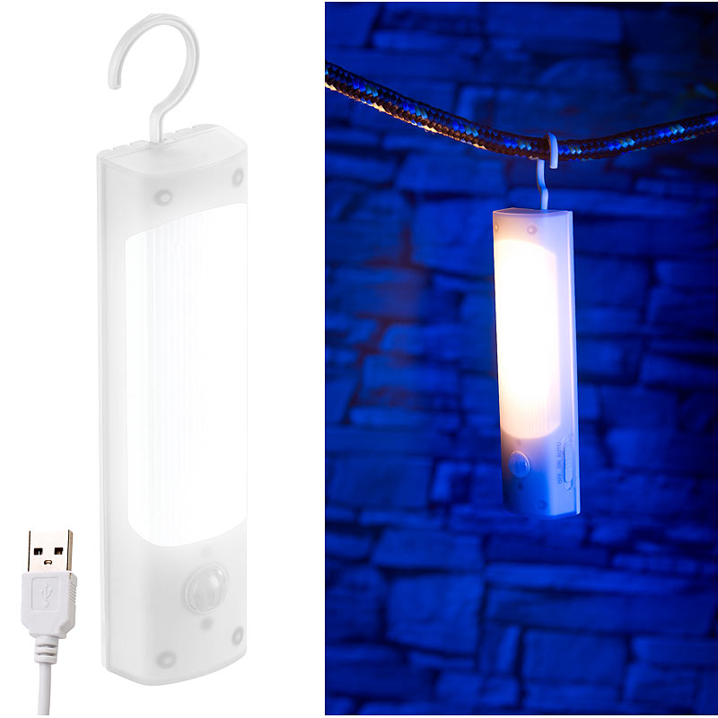 Lunartec 4in1-Akku-LED-Lampe Mit Bewegungsmelder Und USB-Ladefunktion ...