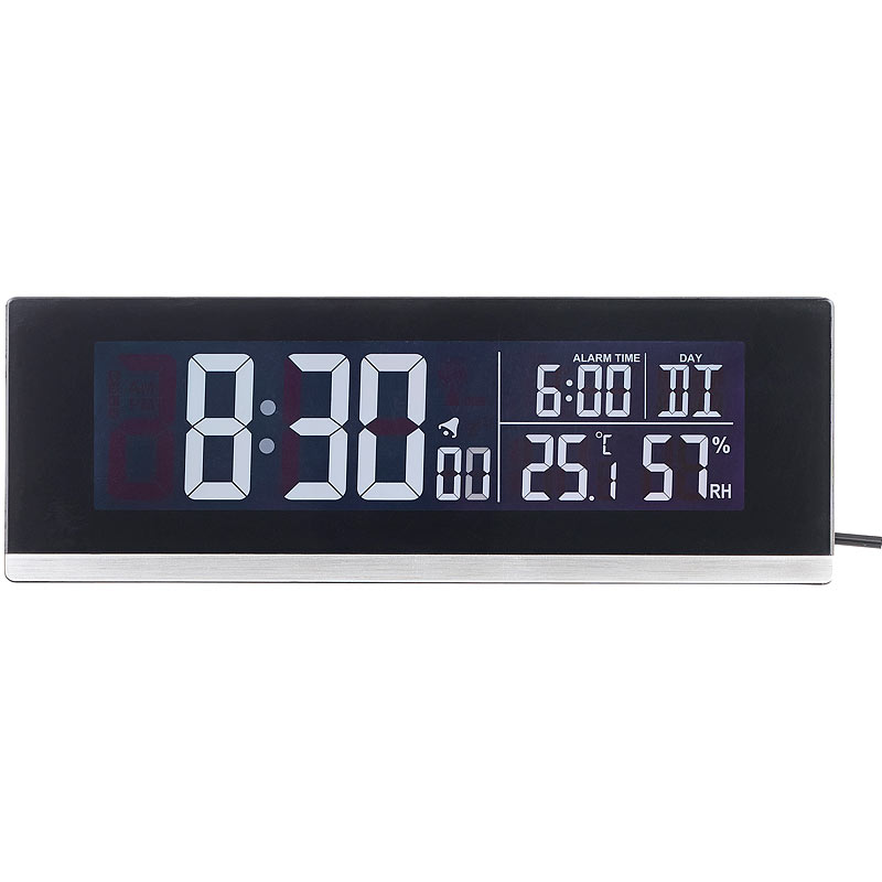 infactory Funkuhren Uhr Thermometer Digitaler Funkwecker mit Thermometer und Hygrometer