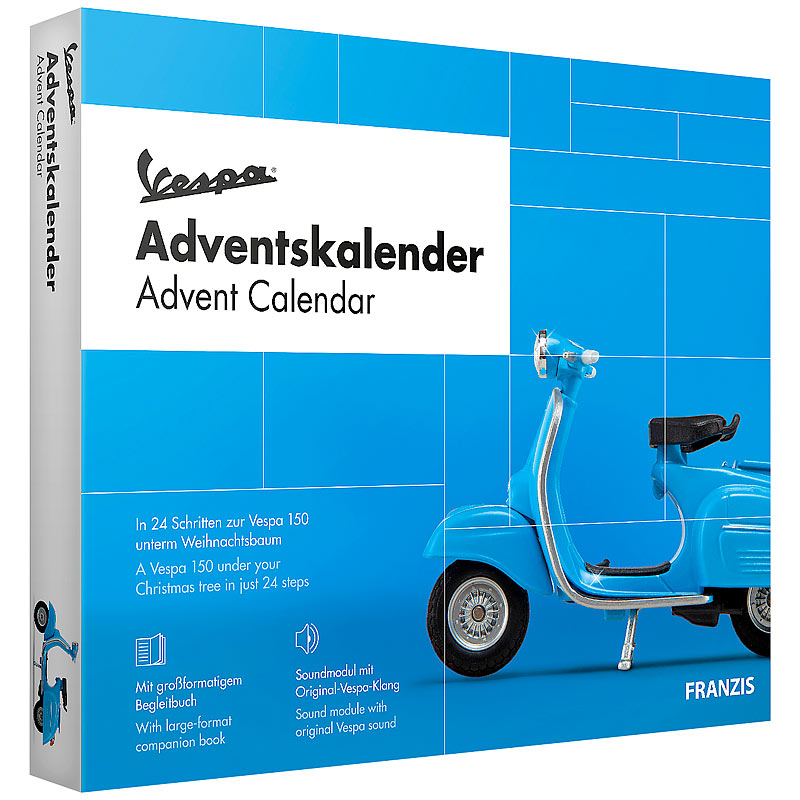 Adventskalender Vespa, Bausatz mit Sound-Modul, Maßstab 1:18