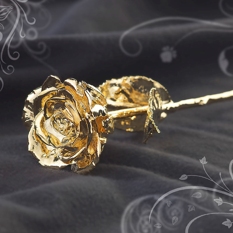 Echte Rose für immer schön: Vergoldet, 28 cm