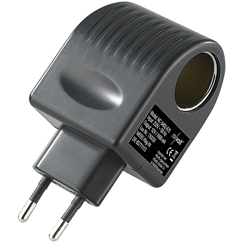 Mini-Spannungswandler, 230/12 V, 1.000 mA, 12 Watt, Steckversion
