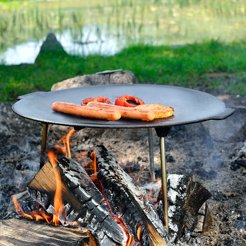 Rosenstein & Söhne Grillschale aus emailliertem Gusseisen, Ø