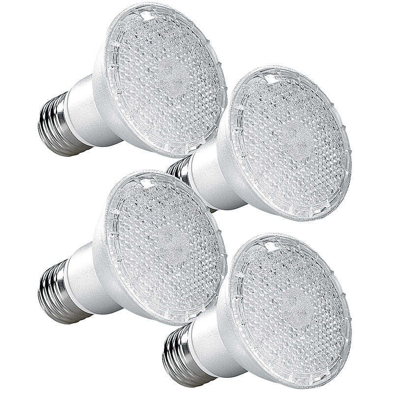 LED-Pflanzenlampe für E27 Fassungen, mit 168 LEDs, 105 Lumen, 4er-Set