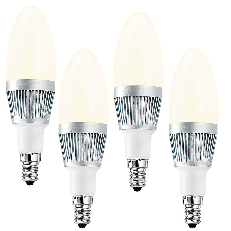 Energiespar-Lampen mit 3x1W-LEDs, E14, warmweiß, 205 lm, 4 St.