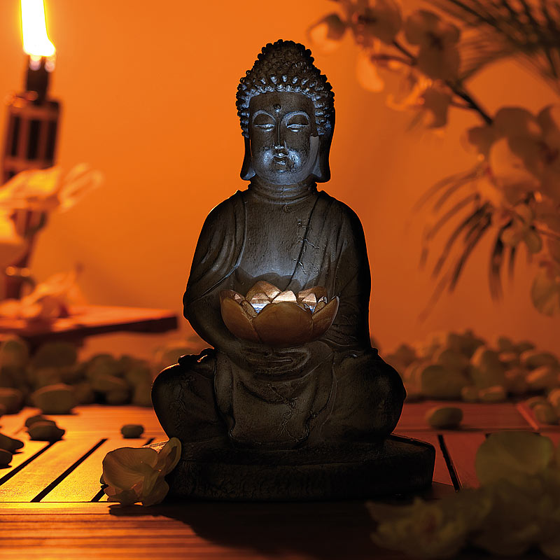 Solar Budda: Solar-LED Deko Lampe Buddha für Garten ...