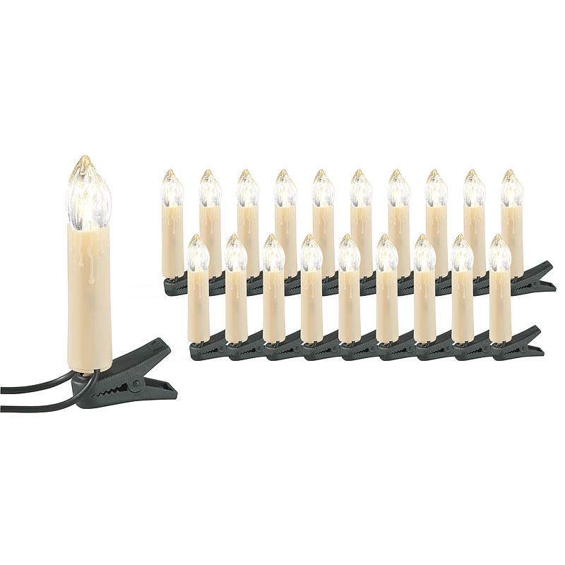 LED-Weihnachtsbaum-Lichterkette mit 20 Kerzen, 3 Watt