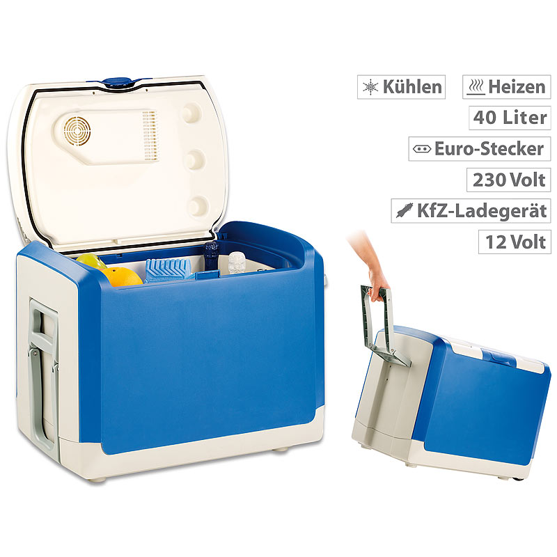 Thermoelektrische Kühlbox und Wärmebox, 12 V / 230 V, 40 l
