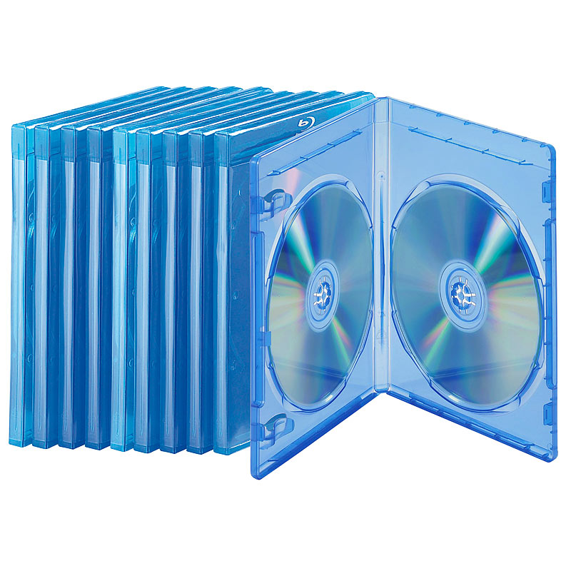 Blu-ray Soft-Hüllen blau-transparent im 10er-Pack für je 2 Discs