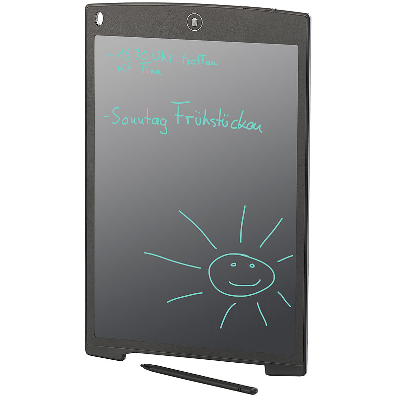 LCD-Schreibtafel mit 30 cm / 12 Zoll und Stift, 100.000 Löschvorgänge