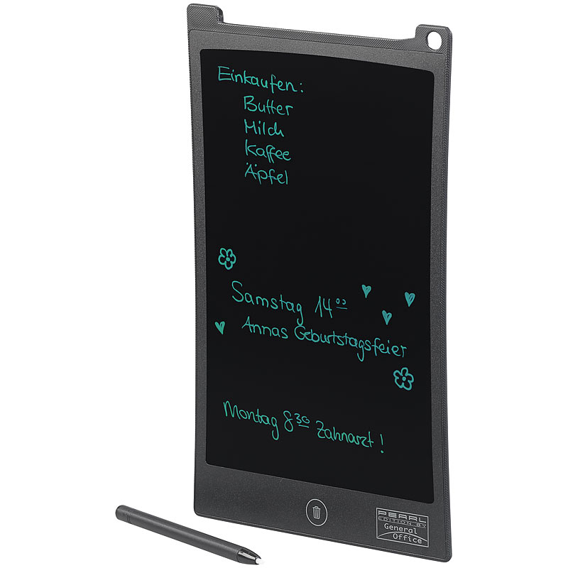 LCD-Schreibtafel, 25,4 cm / 10 Zoll, Stift, Lösch-Sperre, einfarbig