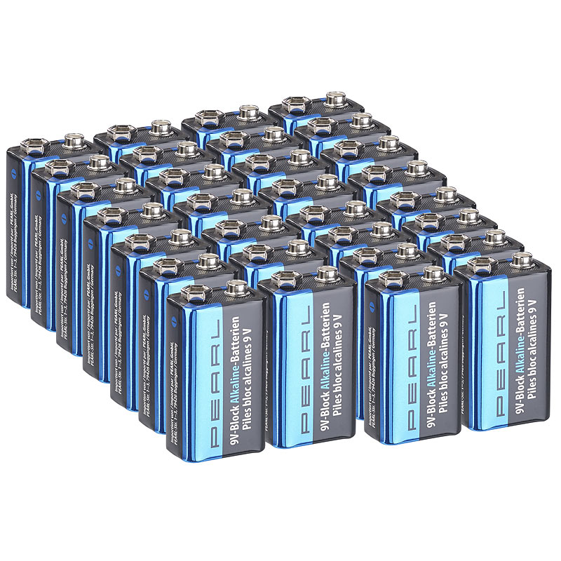 30er-Set 9V-Block Alkaline-Batterien