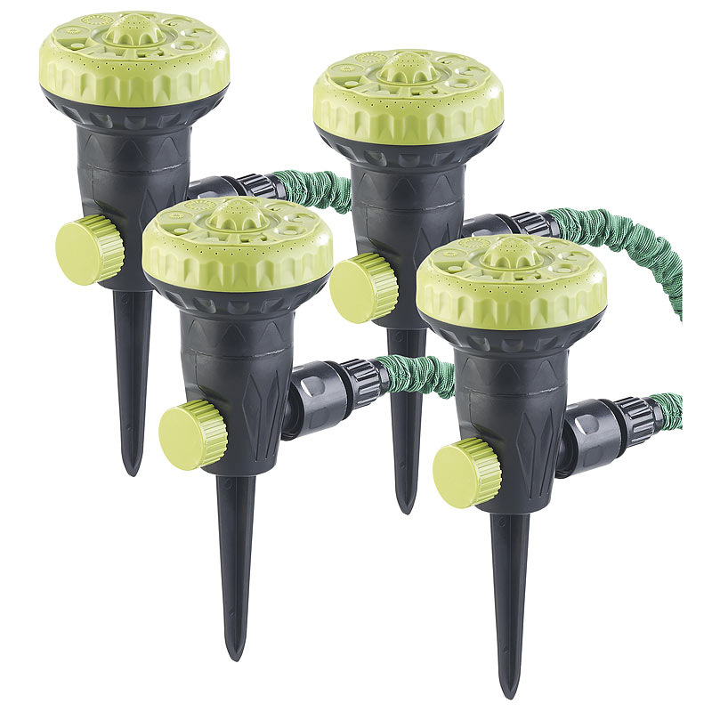 4er-Set Gartensprinkler zum Bewässern und Abkühlen, 9 Einstellungen
