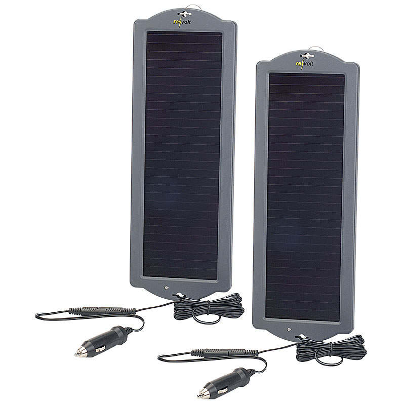 2er-Set Erhaltungs-Solargeräte für Auto- / PKW-Batterie 12V, 1,5W