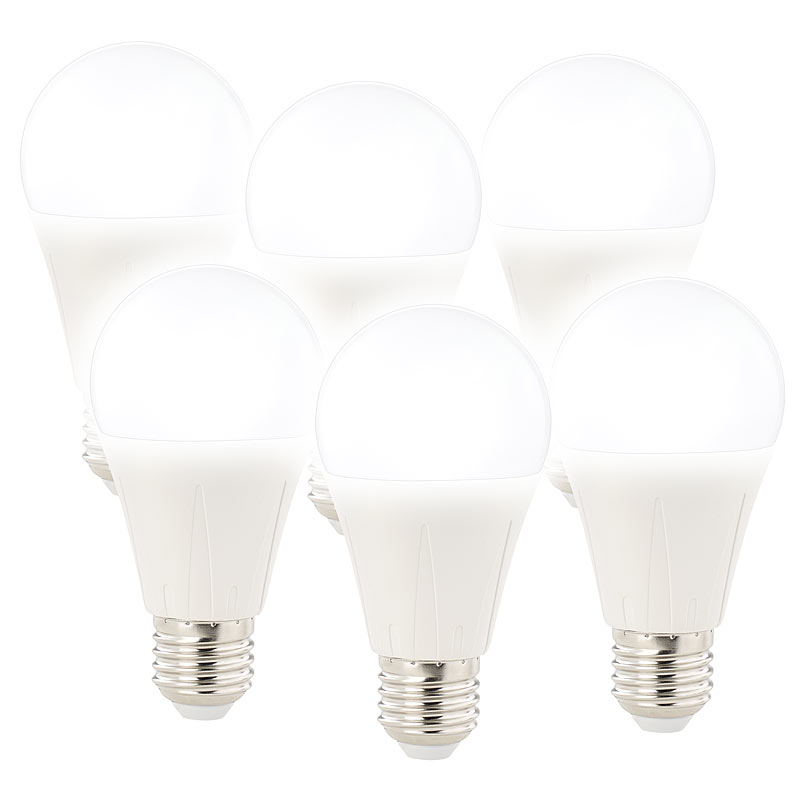 6er-Set LED-Lampe E27, Klasse A+, 12 W, tageslichtweiß 6400K