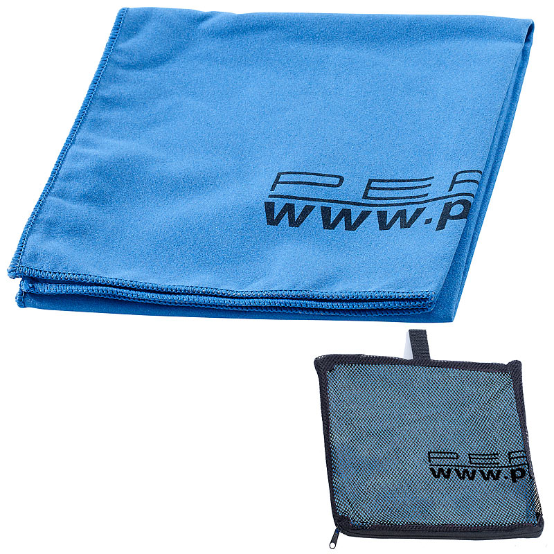 Extra saugfähiges Mikrofaser-Handtuch, 80 x 40 cm, blau