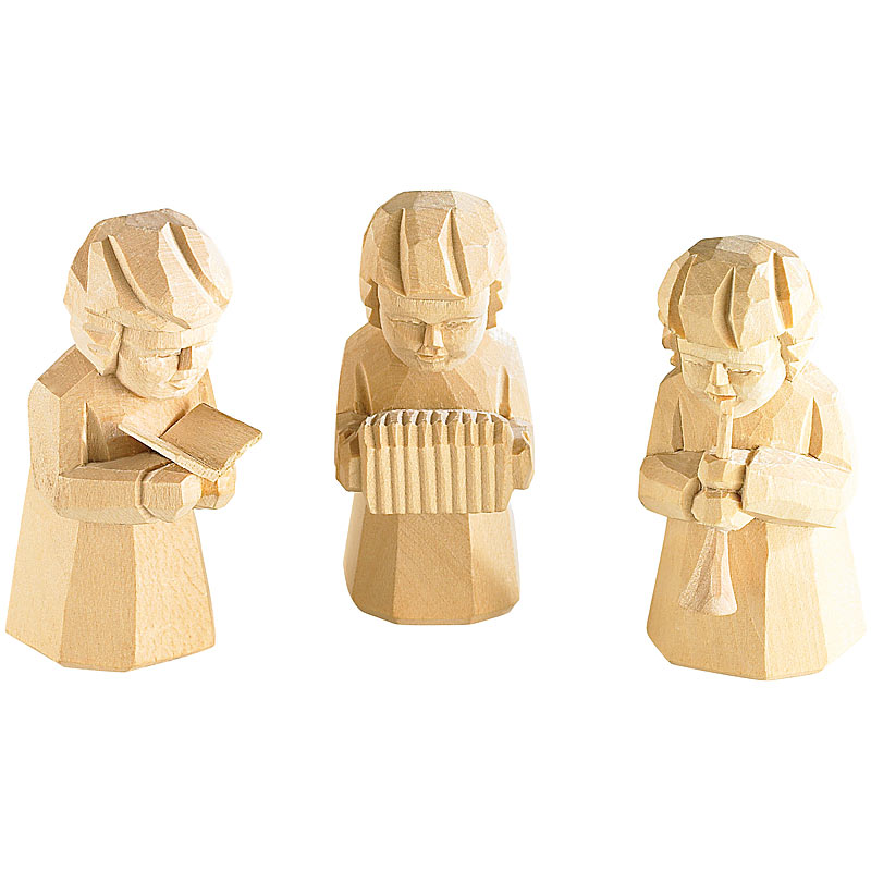 Schnitzfiguren-Trio aus Holz 