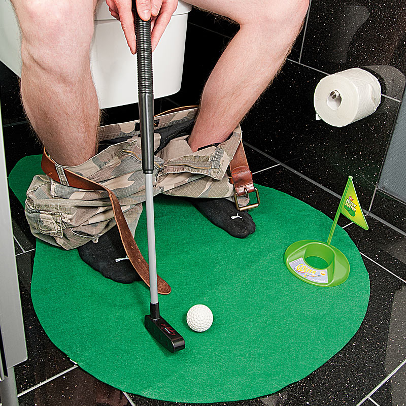 Klo Golf: 7-teiliges Golfspiel-Set für Bad & WC, inkl. Golf-Grün und
